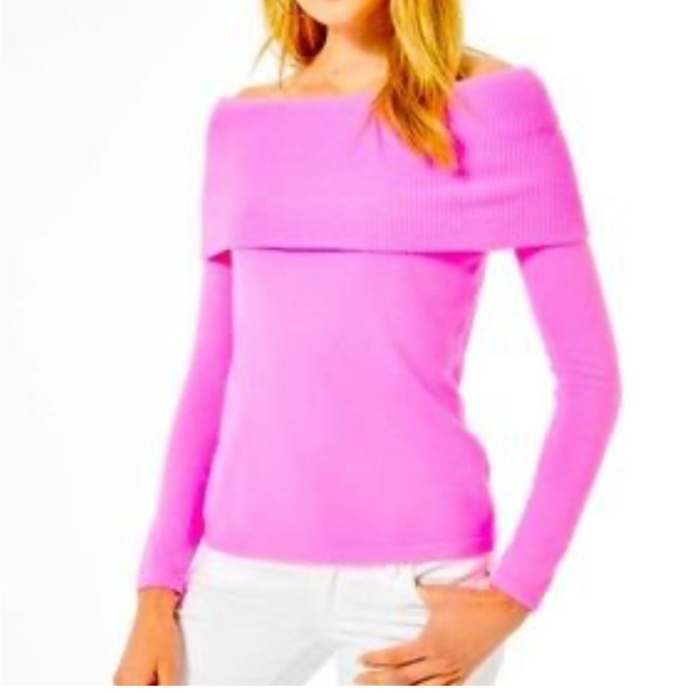 Lilly Pulitzer Christin Off-The-Shoulder Sweater, Prosecco Pink